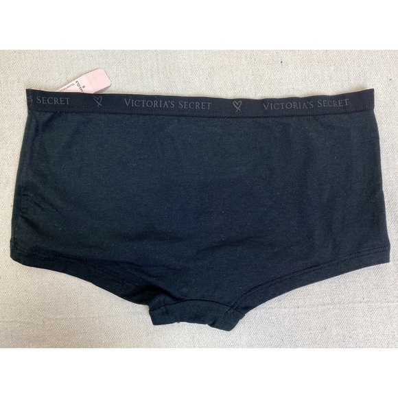 Victoria's Secret Shortie/Boy Short-Small- Black with Logo Waist NWT - Picture 2 of 3
